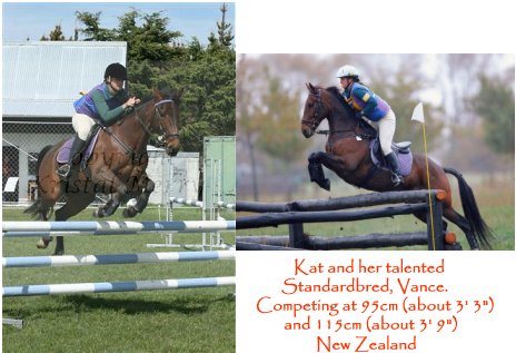 Kat riding her talented Standardbred, Vance